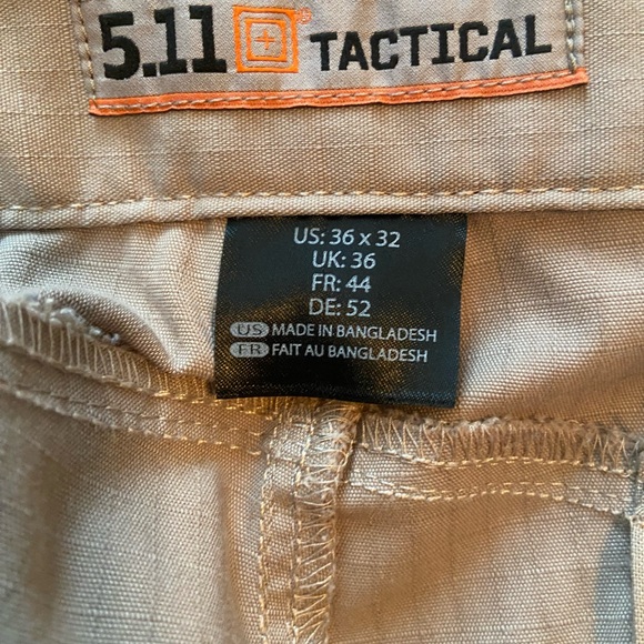 5.11 Tactical Tan Cargo Pants Durable Utility Wear - Picture 4 of 4